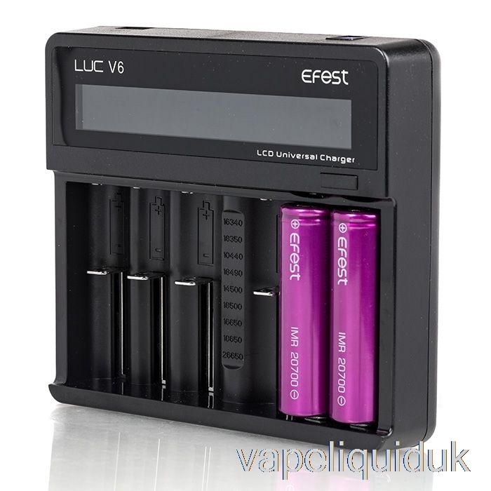 Efest LUC V6 6-Bay LCD Universal Charger Vape Juice