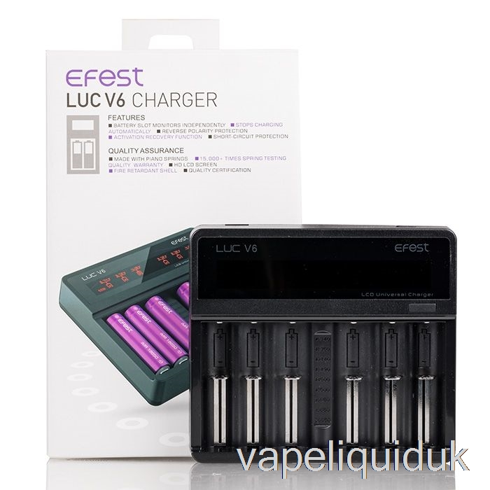 Efest LUC V6 6-Bay LCD Universal Charger Vape Juice