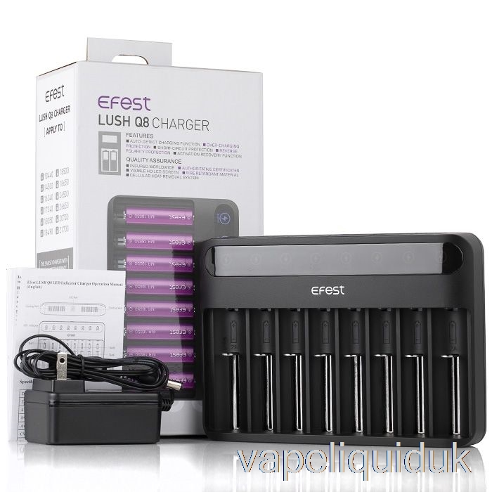 Efest LUSH Q8 8 Bay Intelligent Battery Charger Vape Juice