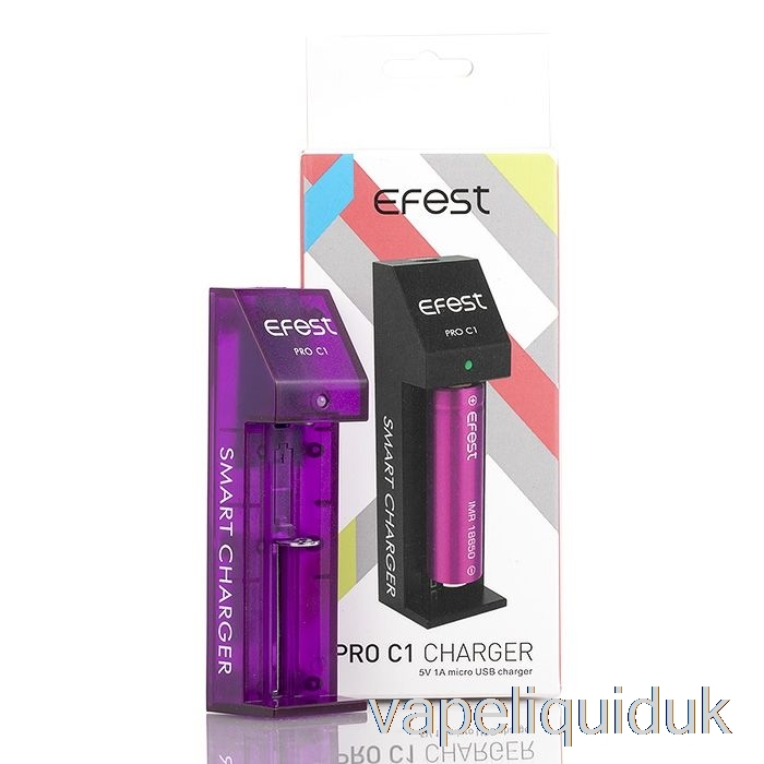 Efest PRO C1 1-Bay Smart Battery Charger Vape Liquid