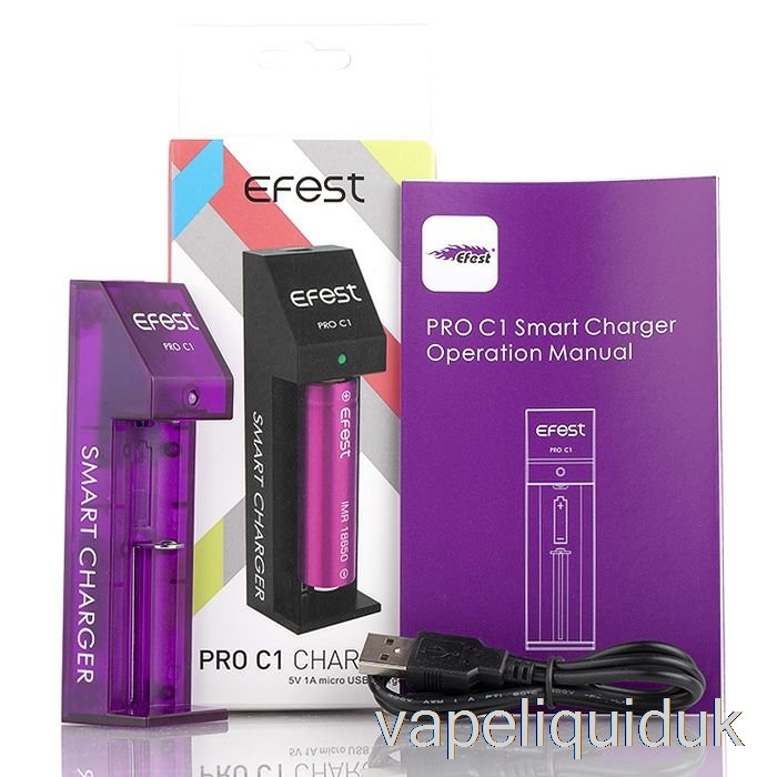 Efest PRO C1 1-Bay Smart Battery Charger Vape Liquid