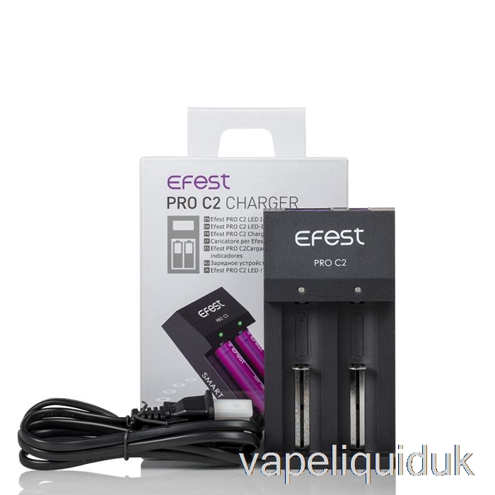 Efest PRO C2 2-Bay Smart Battery Charger Vape Liquid