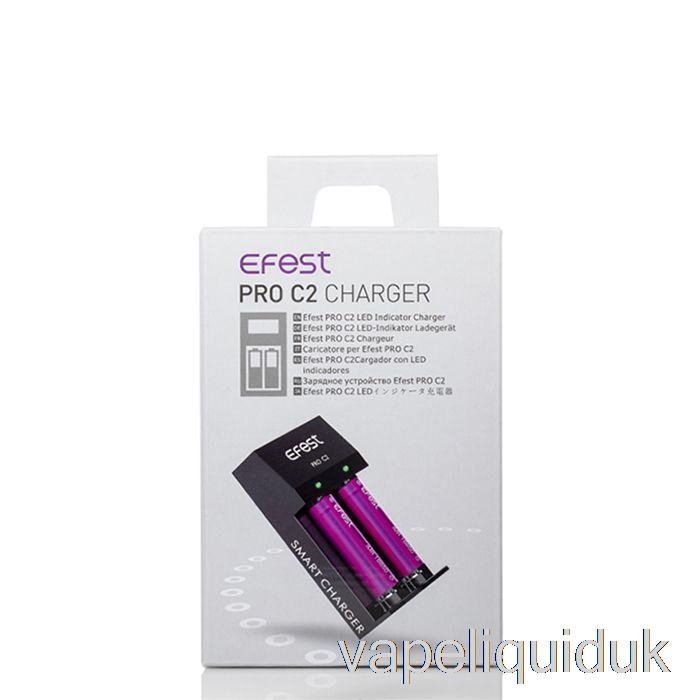 Efest PRO C2 2-Bay Smart Battery Charger Vape Liquid