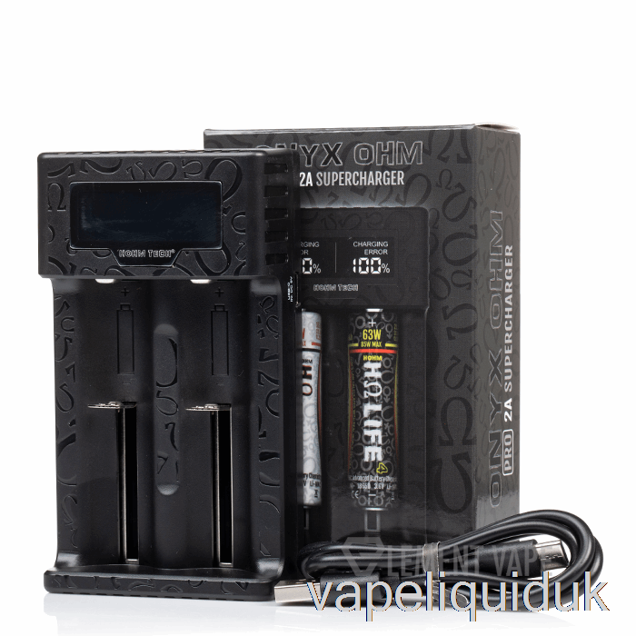 Hohm Tech Onyx OHM 2A Matrix Display Charger 2-Bay Charger Vape Juice