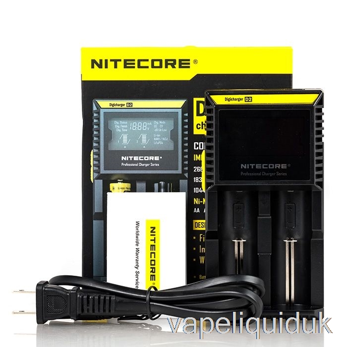 Nitecore D2 Battery Charger (2-Bay) Vape Liquid