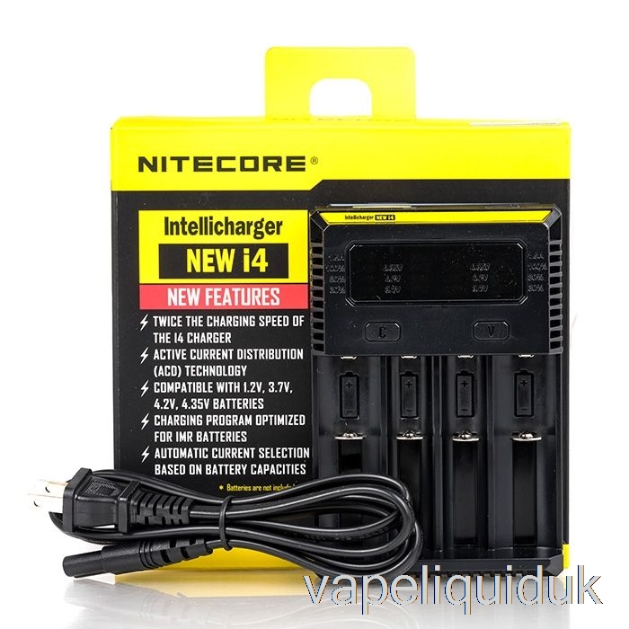 Nitecore i4 Battery Charger V2 (4-Bay) Vape Liquid