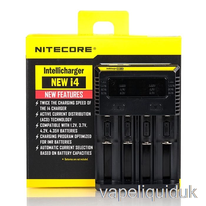 Nitecore i4 Battery Charger V2 (4-Bay) Vape Liquid